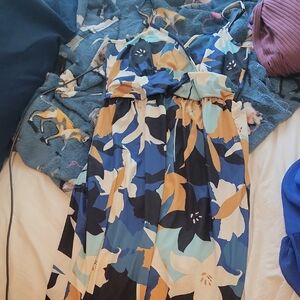 Amazon Women's Floral Maxi Dress - Blue, Black, Cream, Tan